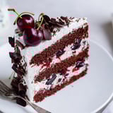 Saftige Schwarzwälder Kirschtorte mit frischen Kirschen und dunklen Schokoladenspänen, ein süßer Traum.